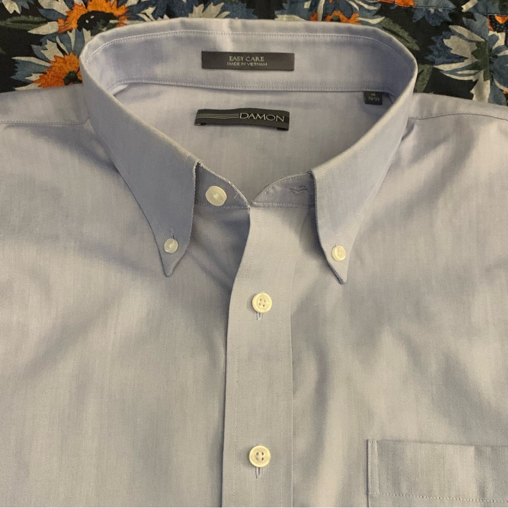 DAMON Easy Care Powder Blue Dress Shirt